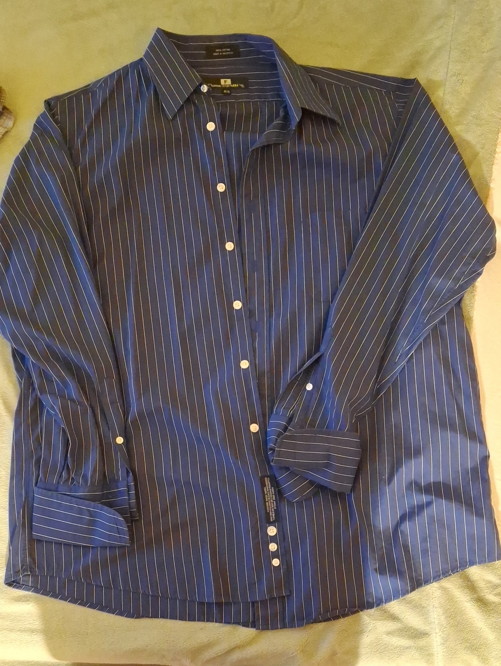 Men's Blue Pinstripe Dress Shirt